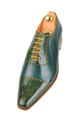 Bicolor handpainted oxfords blue-yellow-green 116-07 pic34